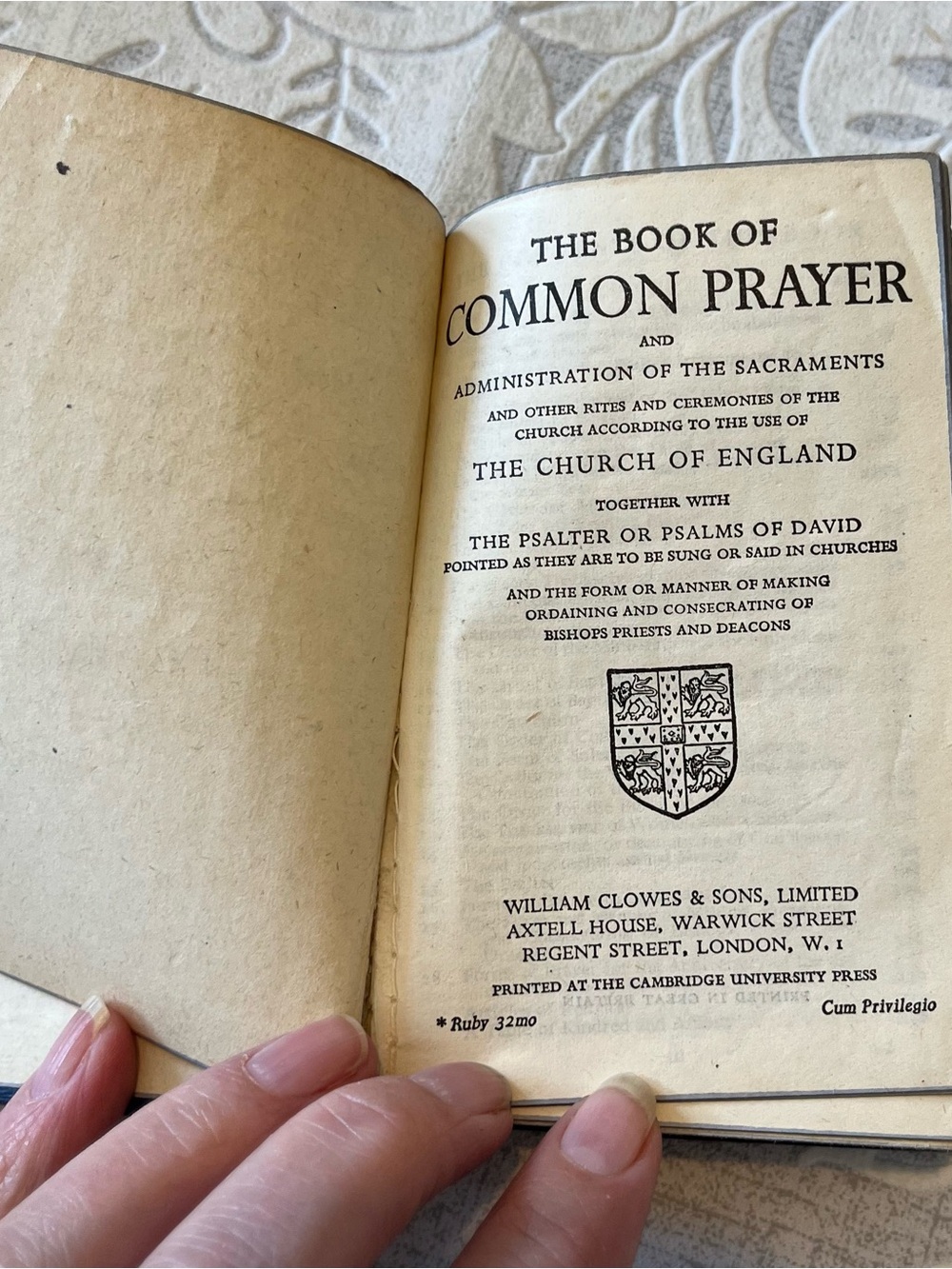The Book of Common Prayer Hymns and Psalms c. 1942